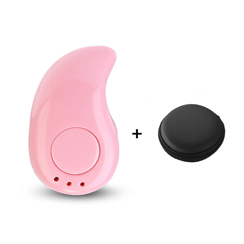 Мини беспроводные Bluetooth наушники в ухо спортивные с микрофоном наушник невидимая гарнитура для samsung huawei Xiaomi Android - Цвет: pink with bag