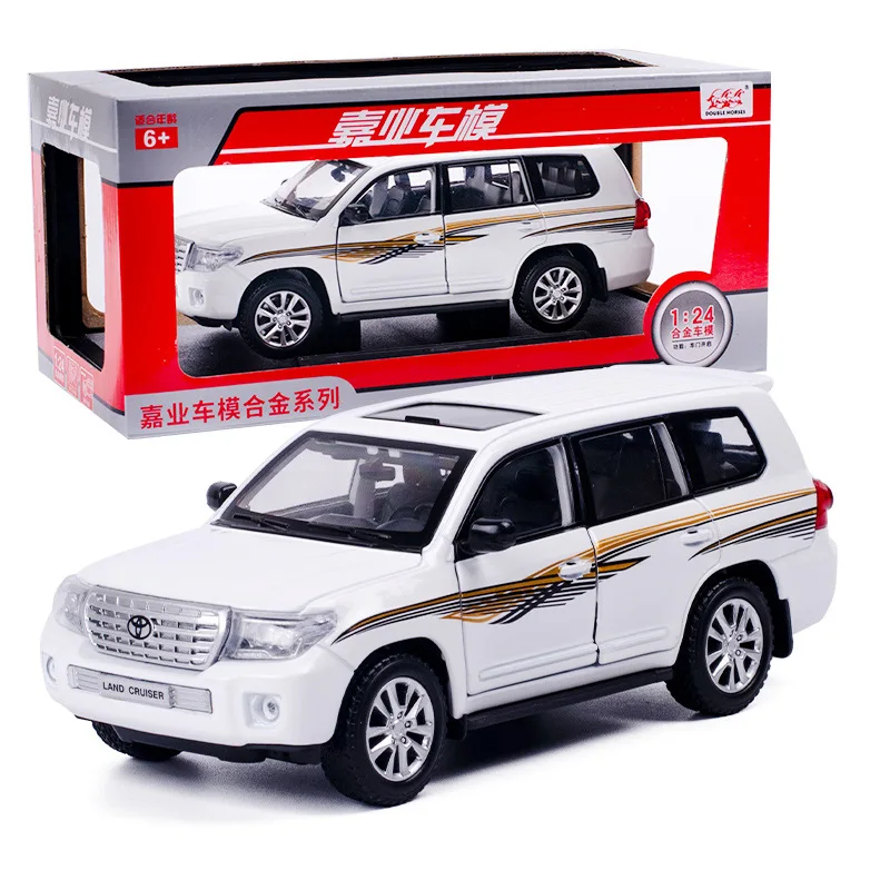 1:24 Игрушечная модель автомобиля, металлические колеса для моделирования Land-Cruisers, литая модель игрушечного автомобиля, игрушка для автомобиля, подарок для детей - Цвет: White Car(With Box)