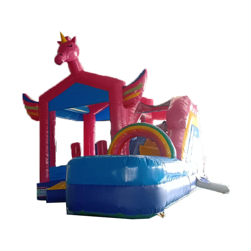 Надувная горка из ПВХ с единорогом надувной замок-батут китайский батут | Спорт и