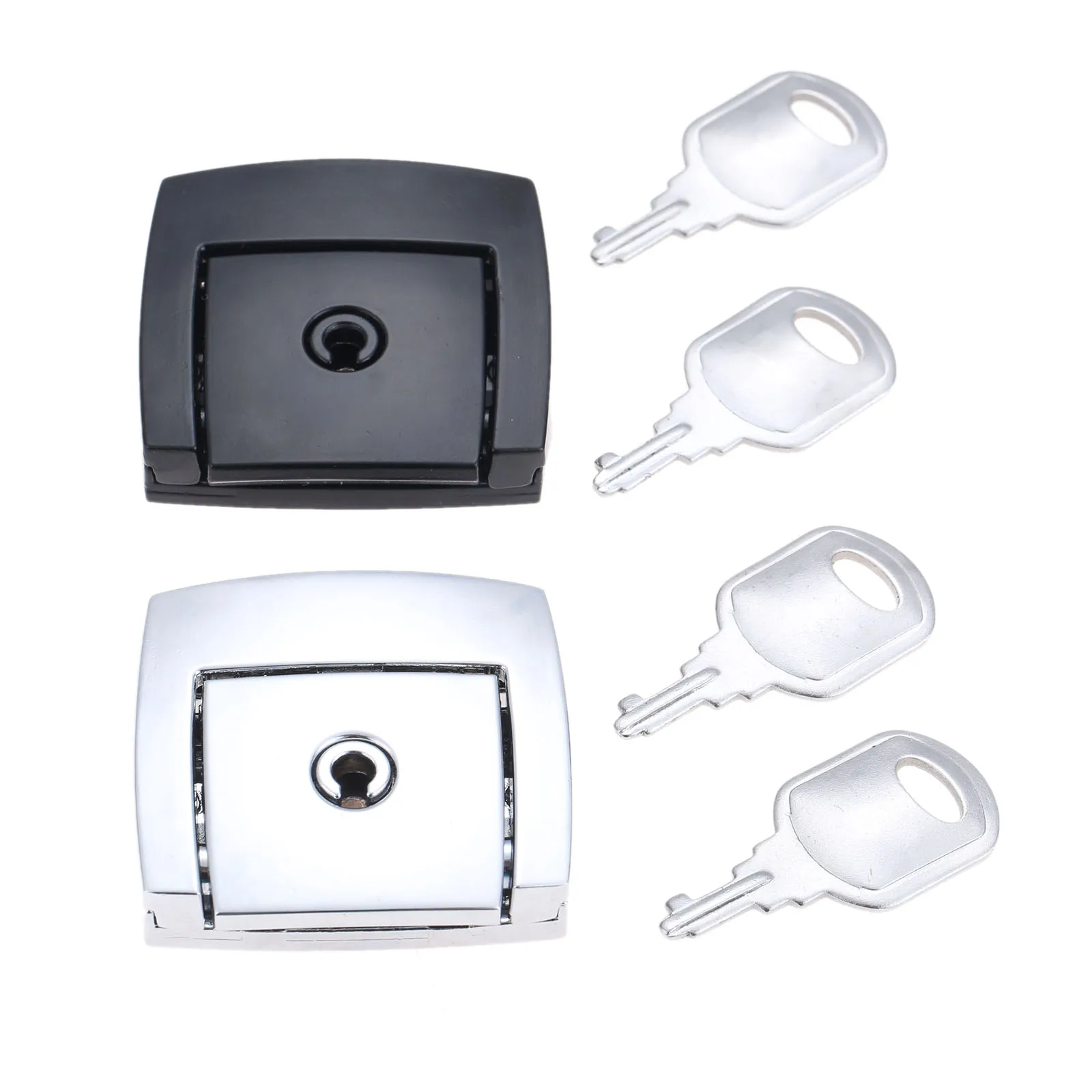 DRELD 46*45mm Metal Security Toggle Hasp Latch Lock With Double Keys For Cabinets Tools Box Silver/Black Industry Hardware | Обустройство