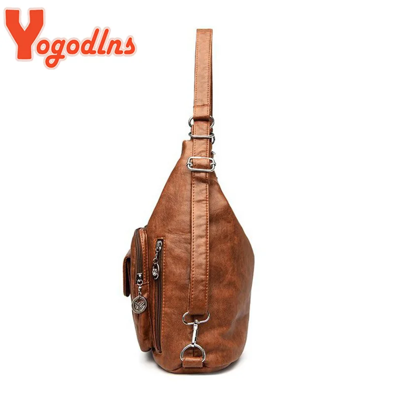 Retro Leather Shoulder Bag Female Multi-pockets Crossbody Bag Fashion Large Capacity Handbag New Messenger Bag Tote sac
