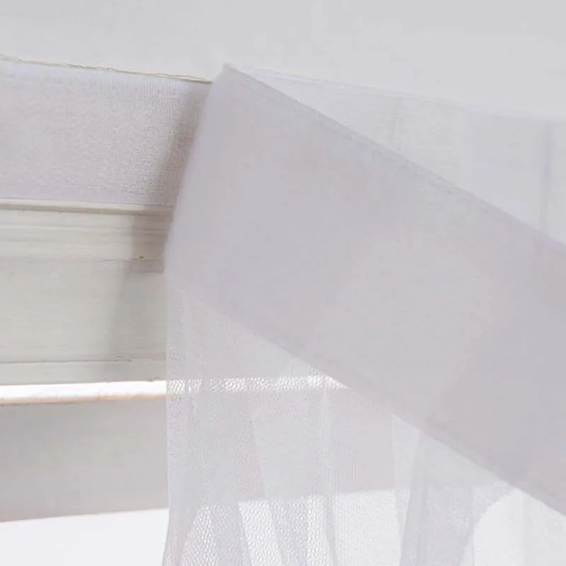 Magic Strap Free Punch Curtain Living Room Window Shade Balcony & Bedroom Paste Tulle Screen White Sheer French Voile Home Decor