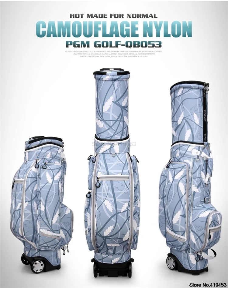 Pgm Golf стандартная сумка, дамские водонепроницаемые сумки для гольфа с принтом, многоцелевые дорожные сумки большой емкости с колесами D0476