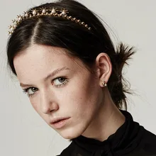 Женские повязки для волос из сплава с кристаллами и жемчугом в стиле барокко, аксессуары для волос, повязка на голову для девочек, корона, цветочные повязки на голову накидки на голову