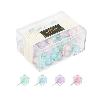 

80pcs Candy Colors Push Pin Colorful Push Pin Creative Drawing Pin Photo Wall Pin DIY Tool for School Home Office Mixed Color