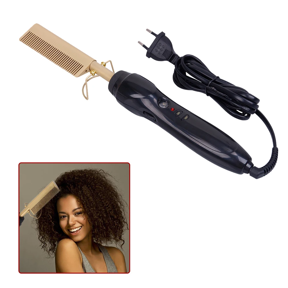 

Electric Comb Straightener High Heat Press Comb Hot Straightening Electric Comb Environmentally Friendly Titanium Alloy