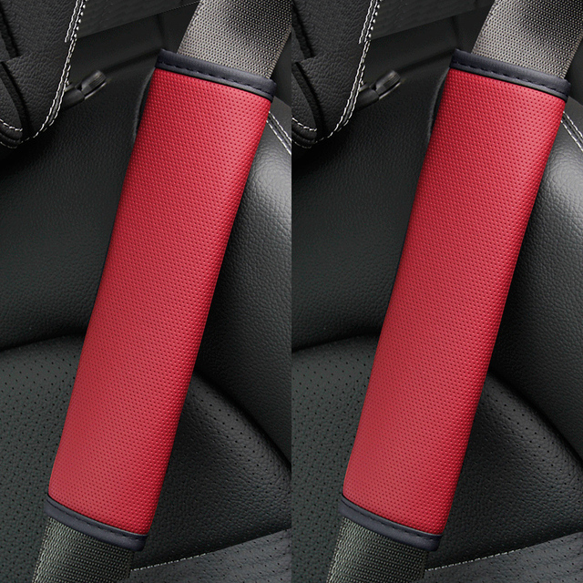 Seat Belt Cover PU Leather Breathable Universal Auto Seat Belt Covers Cushion Protector Safety Belts Shoulder Protection