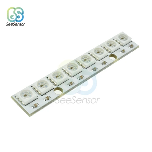 Цветное светодиодное кольцо 1, 3, 4, 7, 8, 12 лет, 16 24 бит светодиодный s WS2812 5050 RGB светодиодный фонарь-кольцо света RGB LED со встроенным драйверы - Испускаемый цвет: 8 Bits White