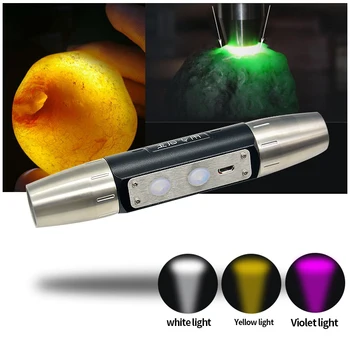 

Four lightUSB Rechargeable uv flashlight led flashlight Gem Lantern Jewelry Appraisal Lamp Fishing Head Torch Gemstones uv light