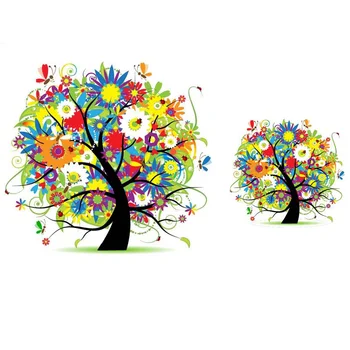 

Flower Tree Heat Transfers Iron On Patches For T-shirt DIY Craft Stickers Applications For Clothes Decorative Appliques 47053