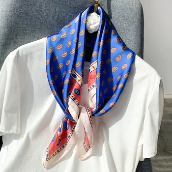 

Square Silk Scavrf 2020 Brand fashion work neckerchife spring blue decorative scarves 70*70cm small scarfs gift for lady