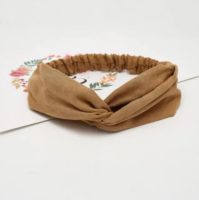 2021 Women Solid Headband Turban Elastic Headwear Head Wrap Women Hair Accessories for Women Striped Hair Bands coffee1