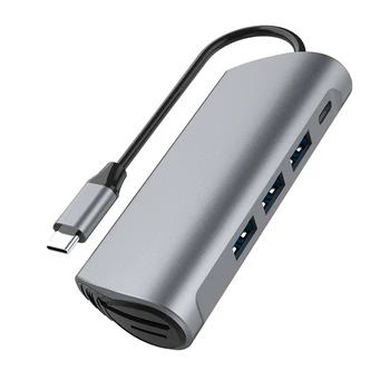 

USB C Hub 6 in 1 Type C Adapter with USB 3.0 Hub SD/TF Card Reader PD Charging for iPad and More Laptop Tablet