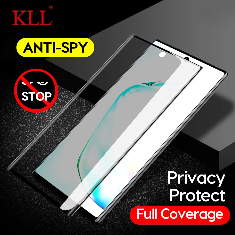 

3D Curved Anti-spy Tempered Glass for Samsung Note 10 9 8 Privacy Screen Protector Anti-Peep Film for Galaxy S10 S9 S8 Plus S10e