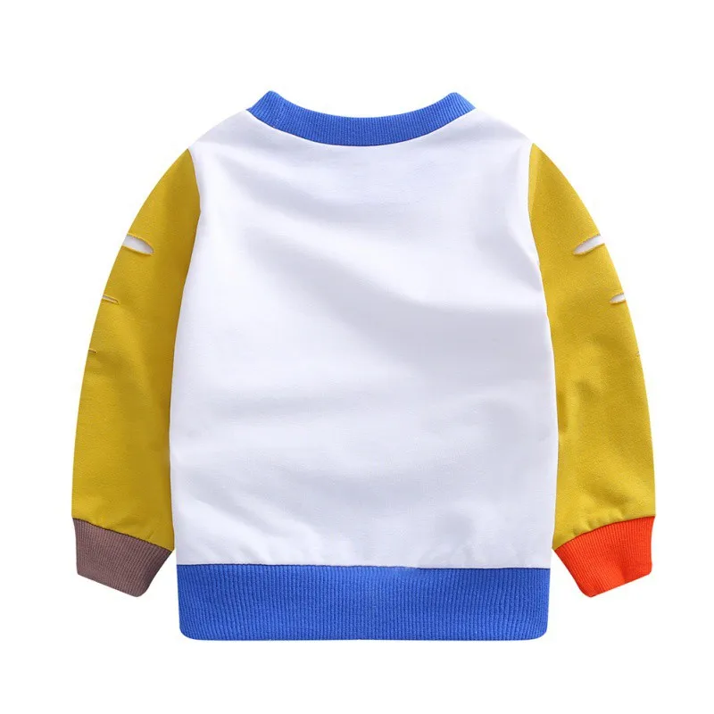 Детские футболки детская одежда новая осенняя Повседневная Блузка с длинными рукавами для малышей разноцветные футболки для малышей в стиле пэчворк