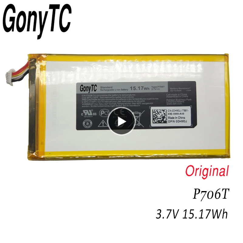 Новый оригинальный аккумулятор GONYTC P706T для планшета Dell Venue 7 8 3730 3830 0CJP38 3 в 4100