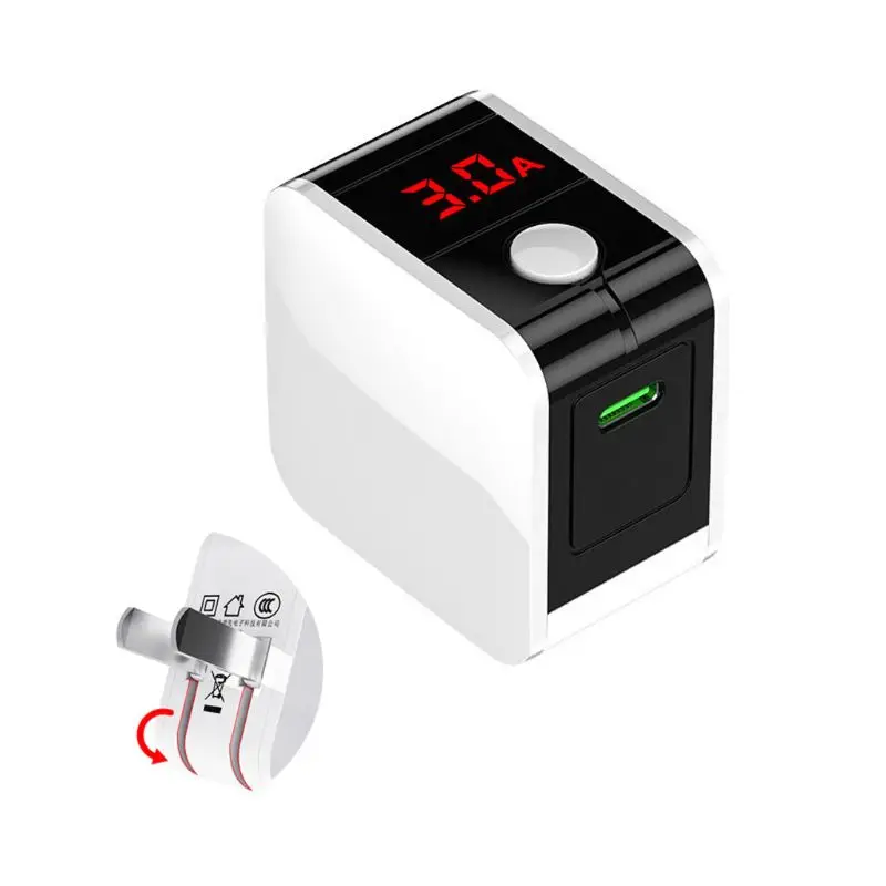 EU/US USB C type C PD адаптер питания 18 Вт мобильный телефон быстрое зарядное устройство с дисплеем напряжения тока для смартфонов планшетов