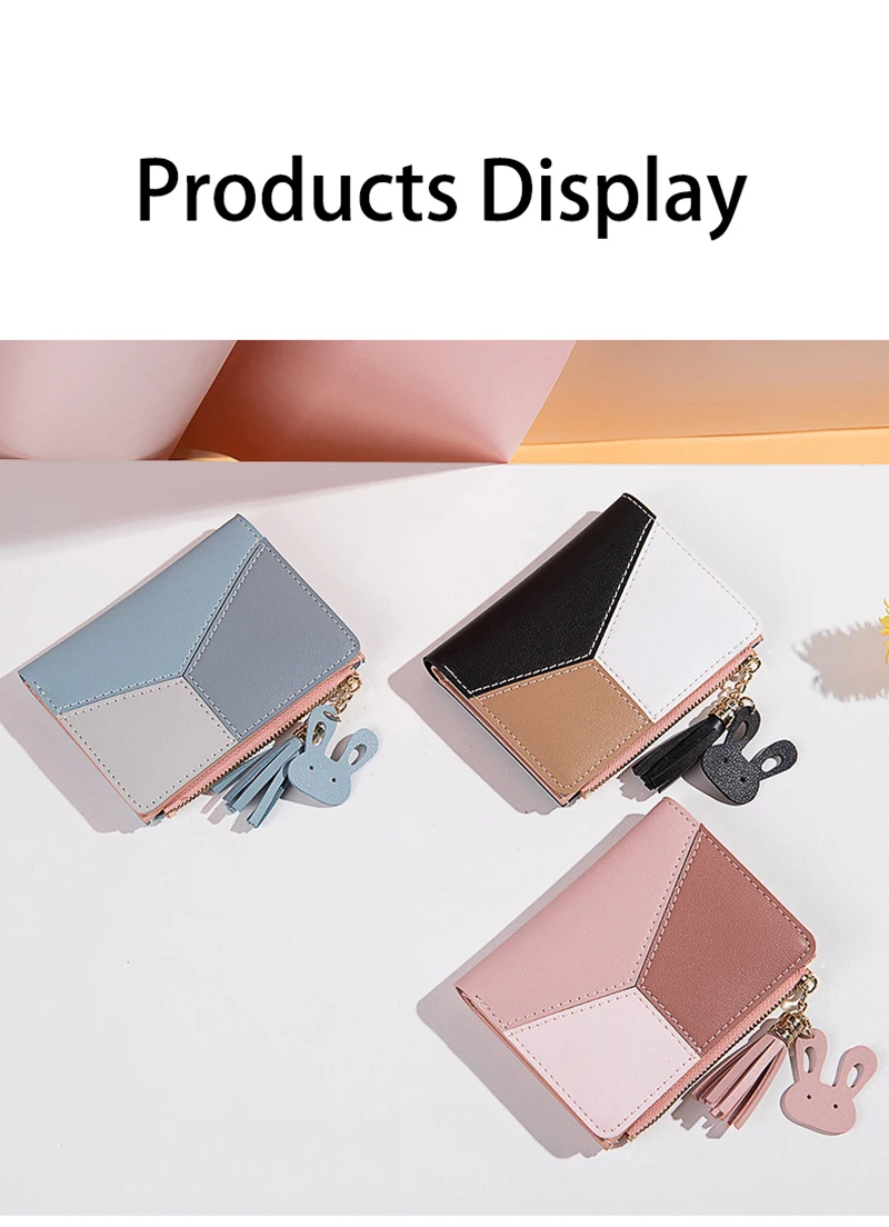 2022 New Women's Wallet PU Leather Women's Wallet Made of Leather Women Purses Card Holder Foldable Portable Lady Coin Purses