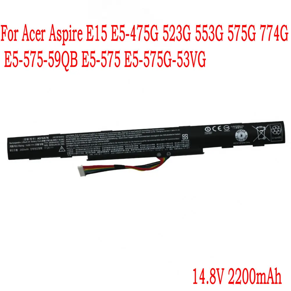 Высококачественный аккумулятор для ноутбука AS16A5K AS16A7K Acer Aspire E15 Φ 523G 553G 575G |