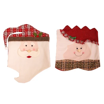 

1 Pcs Xmas Santa Claus Kitchen Dining Dinner Table Chair Back Cover Christmas Decorations for Home