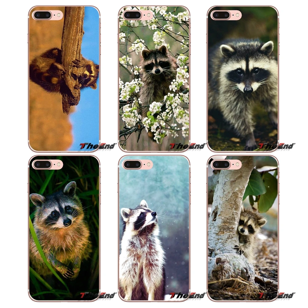 Kawaii для маленьких енотов еноты Apple IPhone X 4 4S 5 5S SE 5C 6 6s 7 8 плюс Plus прозрачный мягкий