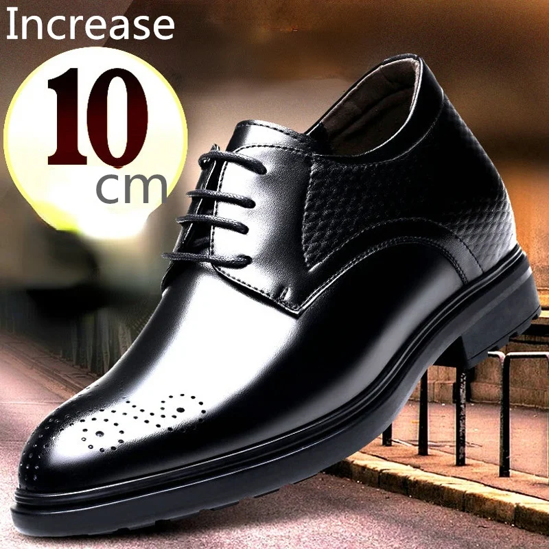 

Spring Autumn Height Increase Shoes Men's 12cm Invisible Increase 10cm Men's Elevator Shoes Business Casual Formal Leather Shoes
