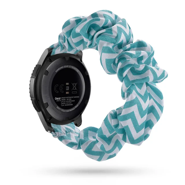 Scrunchies Elastic Watch band 20mm 22mm For samsung galaxy watch 3 41mm 45mm For huawei watch GT2 Pro bracelet For Amazfit Bip blue white