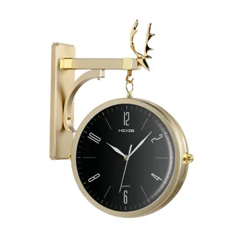 

Large Luxury Wall Clock Gold Silent Silver Double Sided Wall Clocks Living Room Modern Design Wall Clocks Decorative ZB5WC
