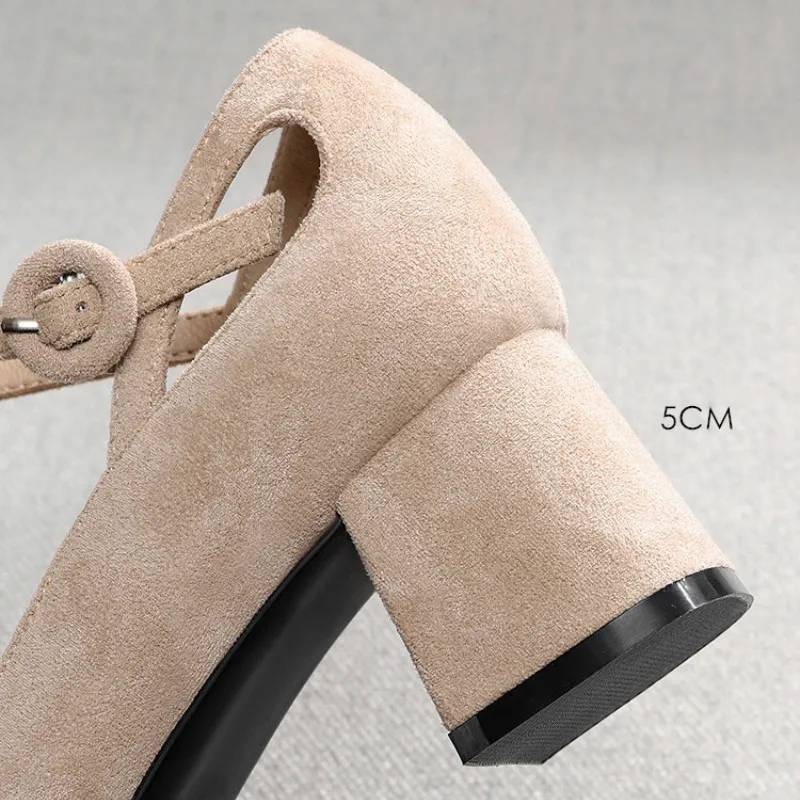 Новинка 2020 года Сезон весна Туфли на высоком квадратном каблуке Женские туфли из