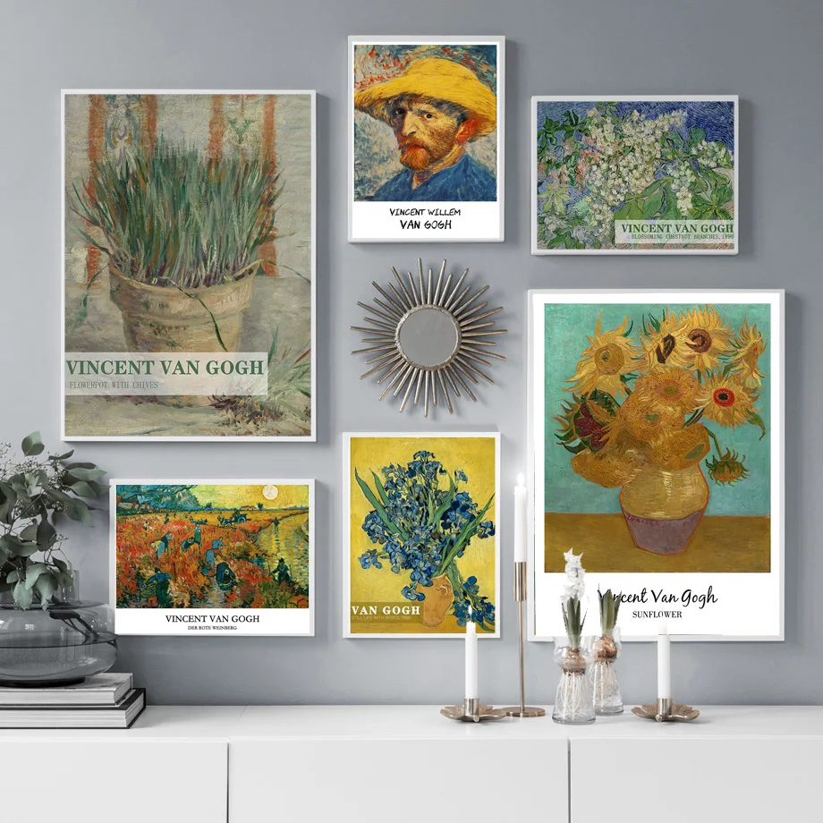 

Famous Van Gogh Sunflower Vase Scenery Portrait Canvas Painting Wall Art Posters And Prints Picture For Living Room Home Decor