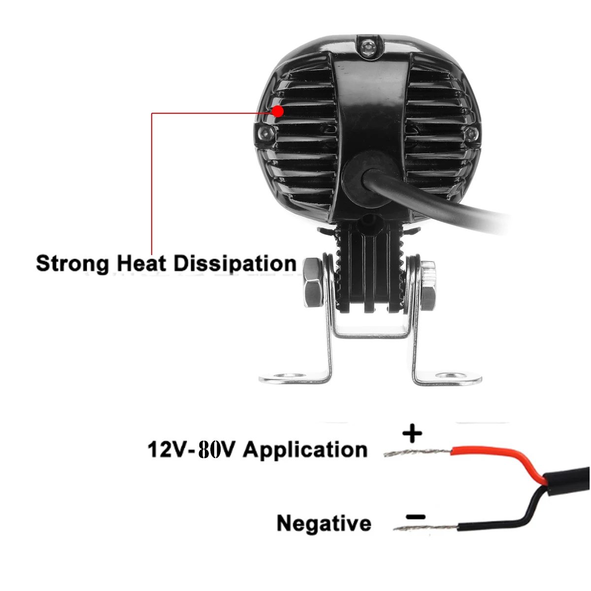 12 V-80 V 20W Светодиодный прожектор дальнего света безопасности Предупреждение Светодиодный прожектор красный желтый синий белый Предупреждение лампа для вилочных погрузчиков фара грузовика
