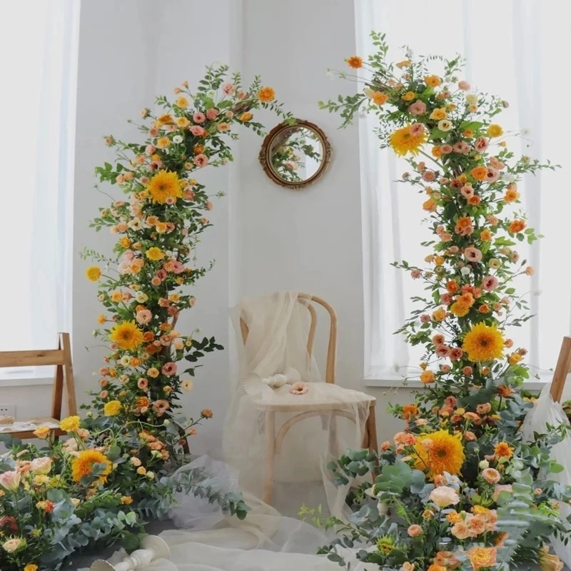 錬鉄製の結婚式のアーチの装飾 背景のシーン 装飾 錬鉄製の花のサポート ウェディング アーチ Aliexpress
