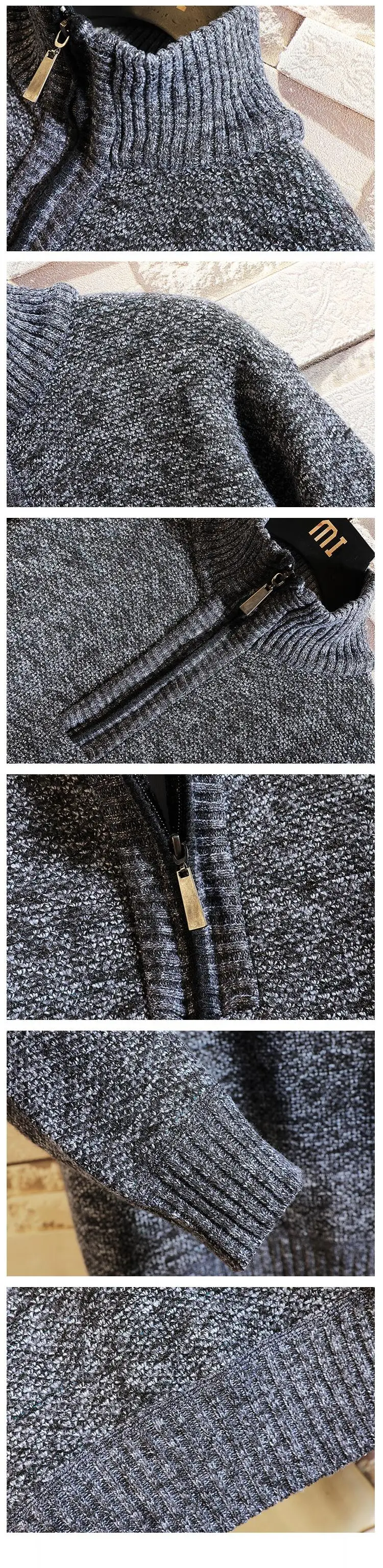 Autumn& Winter New Arrival Plus Size Half-high Collar Plus Velvet Thick Sweater Zipper Pullover Sweater Free Shipping