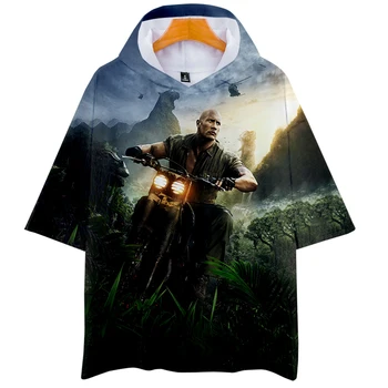 

Jumanji Science fiction 3D cos hot short-sleeved hooded T-shirt unisex couple Leisure Print Novelty Top Luxury Harajuku