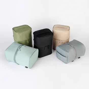 

Large-Volume Multi-functional Portable Travel Washed Cylinder Handbag Essential Oil Storage Makeup Bag Women's INS-Style