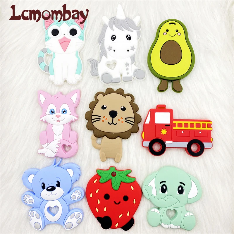 1pcs BPA Free Animal Silicone Teethers  Baby Teething Toy Cartoons Food Grade Silicone Cartoon Nursing Tiny Rod 3