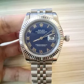 

Hot luxury watch men AAA 40mm automatic mechanical No battery sweeping Date JUST stainless steel watches 2813 136