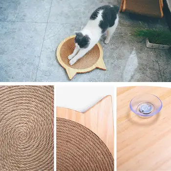 

Cat Scratcher Wooden Sisal And Natural Wooden Board Durable Scratching Pad Wear Resistance Cat Toys Supplies