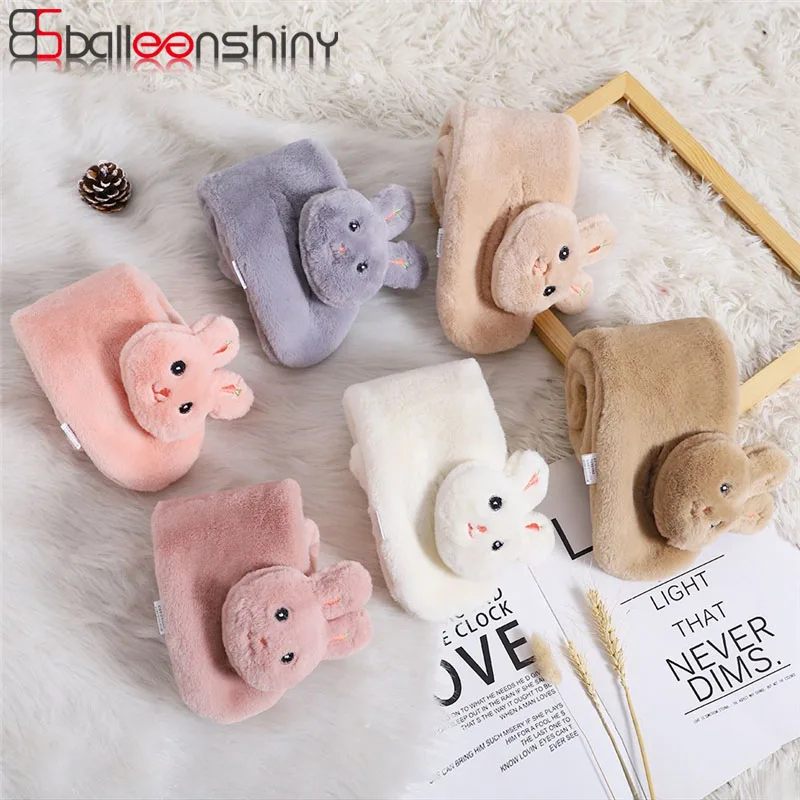 

Balleenshiny Cartoon Rabbit Baby Scarf Winter and Autumn Velvet Warm Children's Scarf Boy Girls Scarves for 2-10 years Warmers