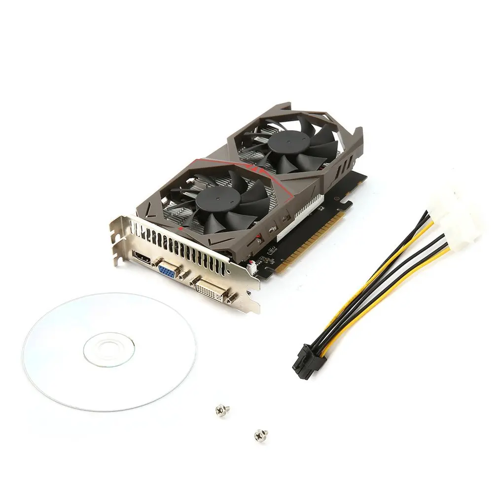 128Bit графическая карта для GTX1050 GPU 2G GDDR5 PCI-E 3,0X16 640 Потоковый процессор игровая видеокарта с двойной настольный вентилятор