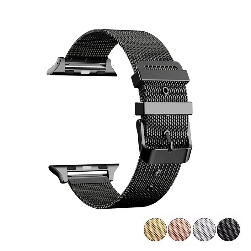 

Luxury Milanese Watch Strap For Apple Watch Band 4 3 2 1 38 40 42 44mm Stainless Steel Mesh Watchband Wrist Bracelet for iWatch