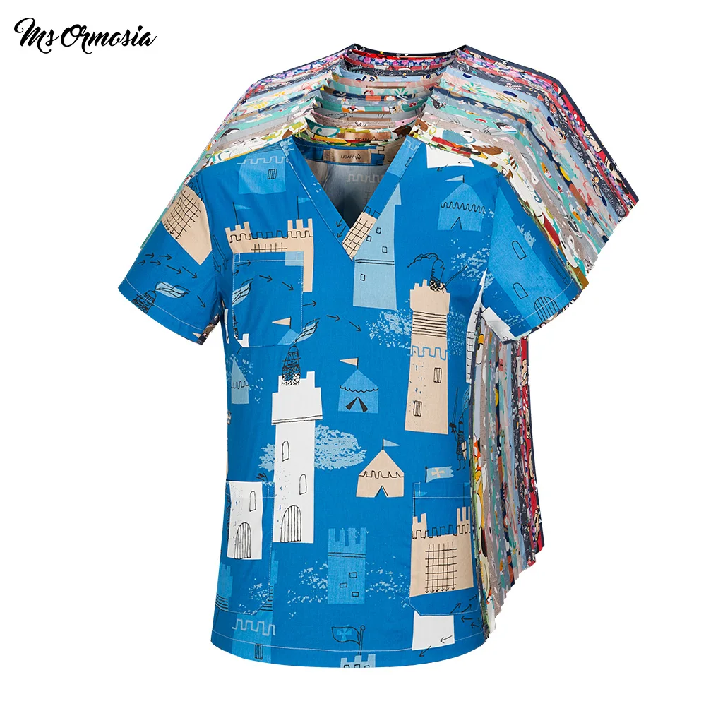 

Cotton Cartoon Nurse Costume Scrubs Uniform Beauty Salon Nursing Uniform Laboratory Pet Shop Scrub Uniform Workwear Spa Uniform