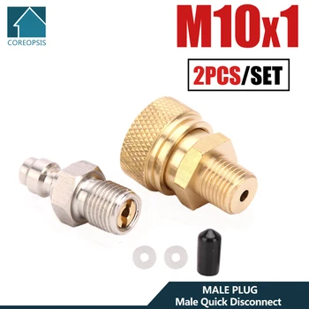 

M10x1 Thread High Pressure Quick Disconnect Fittings and Couplers Set 1/8NPT Male Plug Copper 1/8BSPP 300bar 4500psi