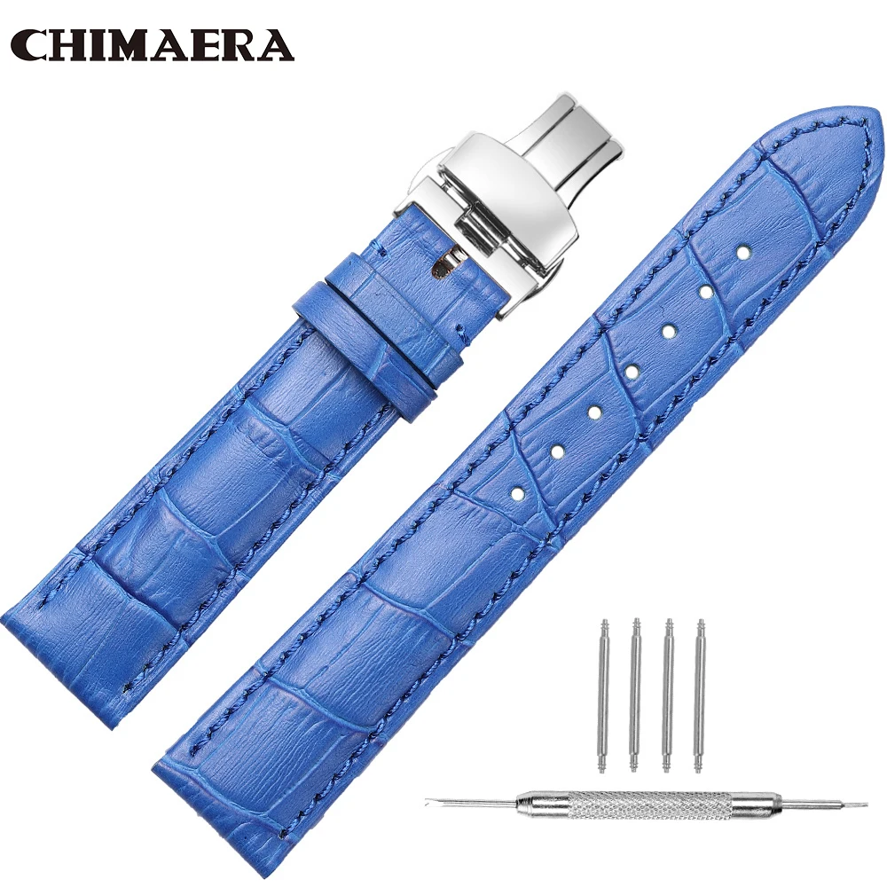 CHIMAERA ремешки для часов из натуральной кожаные браслеты для часов 14-18 мм/19 мм/20 мм/21 мм/22 мм/24 мм Аллигатор ремешок для часов Часы Браслет