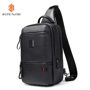 

ARCTIC HUNTER Men's Shoulder Messenger Bag USB Charging Chest Pouch Short Trip Crossbody Bags for Man Waterproof Sling Bagpack