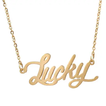 

Fashion Gold Color Simple Personalized Name Necklace Stainless Steel Customized Metal Necklaces Custom Jewelry