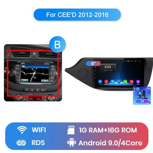 WIFI (1GB 16GB) B Junsun V1 Android 9,0 2G+ 3 2G DSP автомобильный Радио мультимедийный плеер для KIA Cee 'd CEED JD 2012- навигация gps 2din Авторадио матовая - Цвет: WIFI (1GB 16GB) B