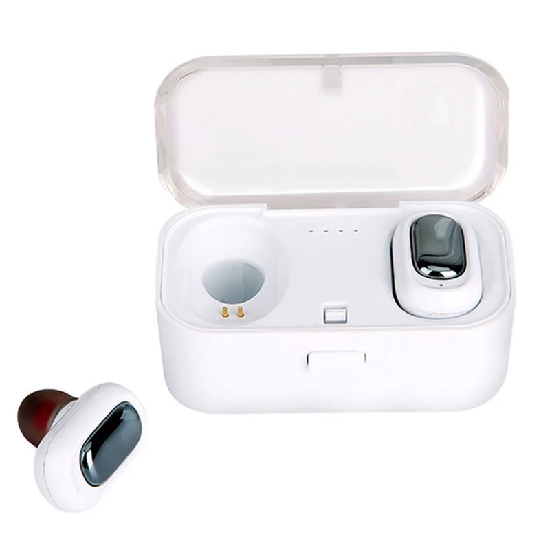 White Акция-L1 Bluetooth гарнитура Tws беспроводные наушники 3D стерео звук водонепроницаемые наушники Встроенный микрофон с зарядным устройством - Цвет: White