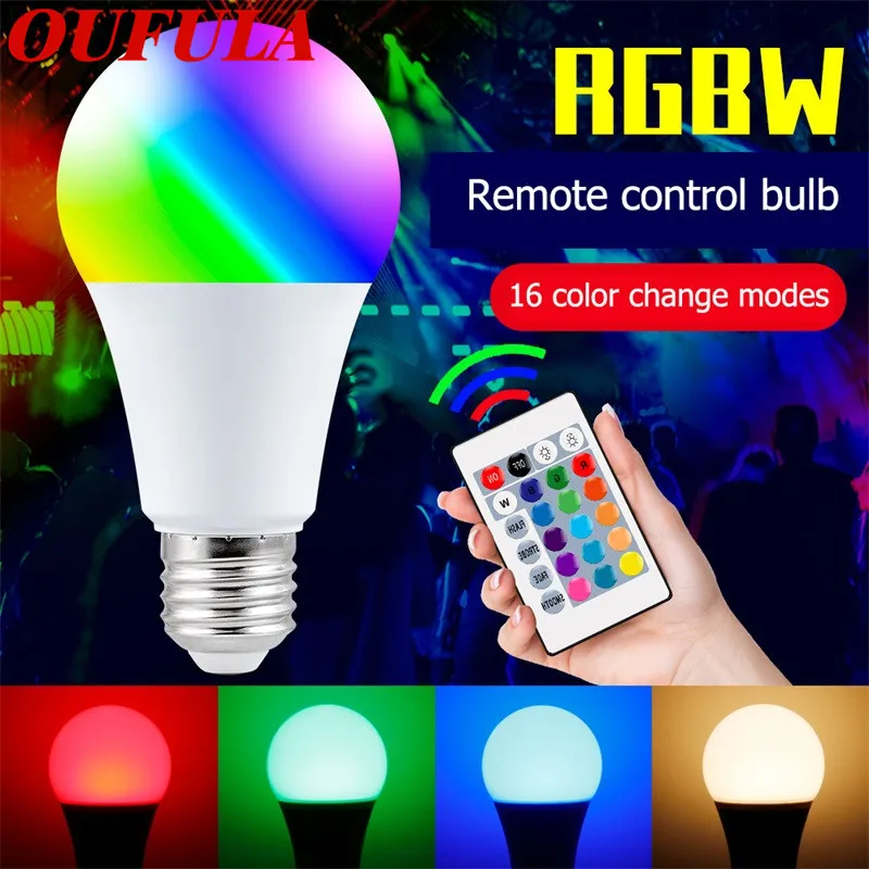 

DLMH RGB Bulb Light Smart Remote Control Colorful 10W15W Bulb 16 Colors