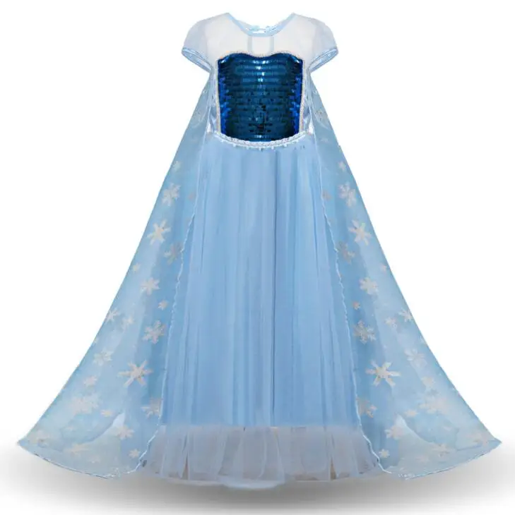 Only Dress Платье Эльзы для девочек; платья принцессы на день рождения; 2 платья королевы; костюм для девочек на Хэллоуин вечерние маскарадные платья - Цвет: Only Dress